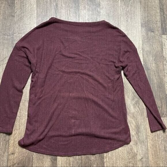gibson Burgundy Boxy Soft Light Weight Sweater Top Size XXS - Picture 8 of 9